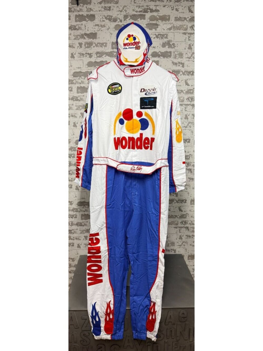 Ricky Bobby Wonder Bread Racing Suit & Hat Set Talladega Nights Costume Size XL